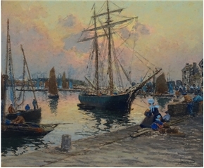 L'Avant Port, Concarneau, France. circa 1933