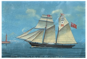 Zigzag Schooner Entering Bay of Naples