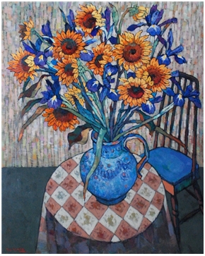 Sunflowers and Iris