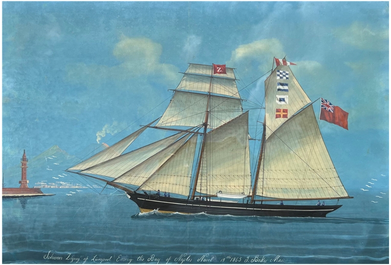 Zigzag Schooner Entering Bay of Naples