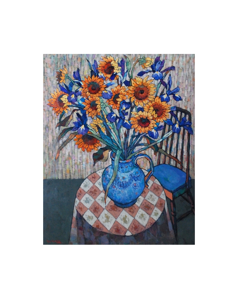 Sunflowers and Iris