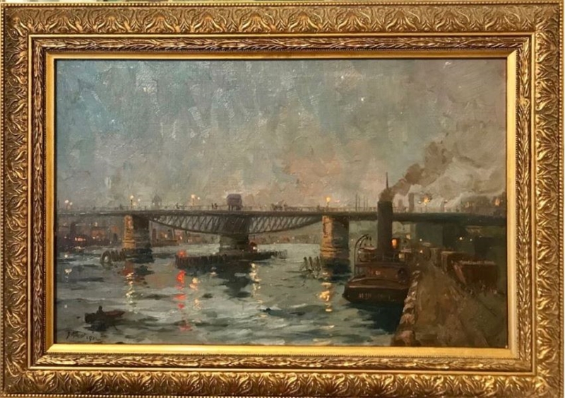 Glebe Island by Night 1921