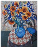 Sunflowers and Iris